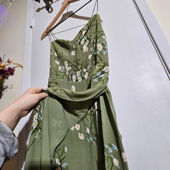 Reformation Green Floral Midi Dress - Picture 7 of 14